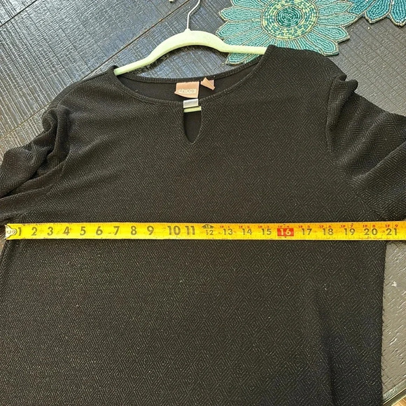 Chico's Black Long Sleeve Sparkly Tunic Shirt US Size XL / 16 - Picture 7 of 9